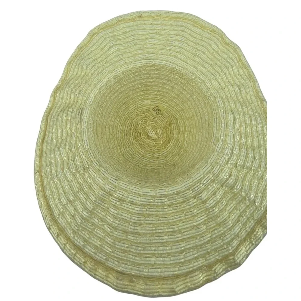 Unbranded Womens Wide Brim‎ Layered Woven Floppy Sun Hat One Size Natural Straw